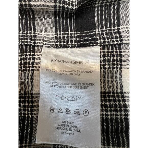 Jonathan Simkhai Crissy Plaid Mini Dress Relaxed Balloon sleeve Tiered $325 - XL - Picture 5 of 9